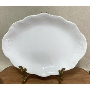 Antique Royal Semi Porcelain Johnson Bros England 10 Inch Serving Platter White